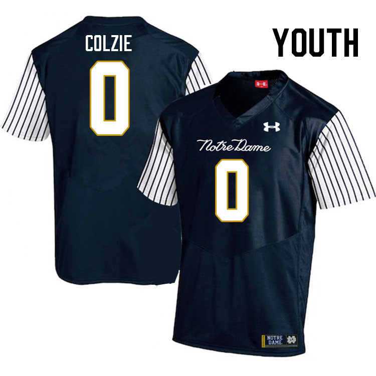 Youth #0 Deion Colzie Notre Dame Fighting Irish College Football Jerseys Stitched-Alternate - Click Image to Close